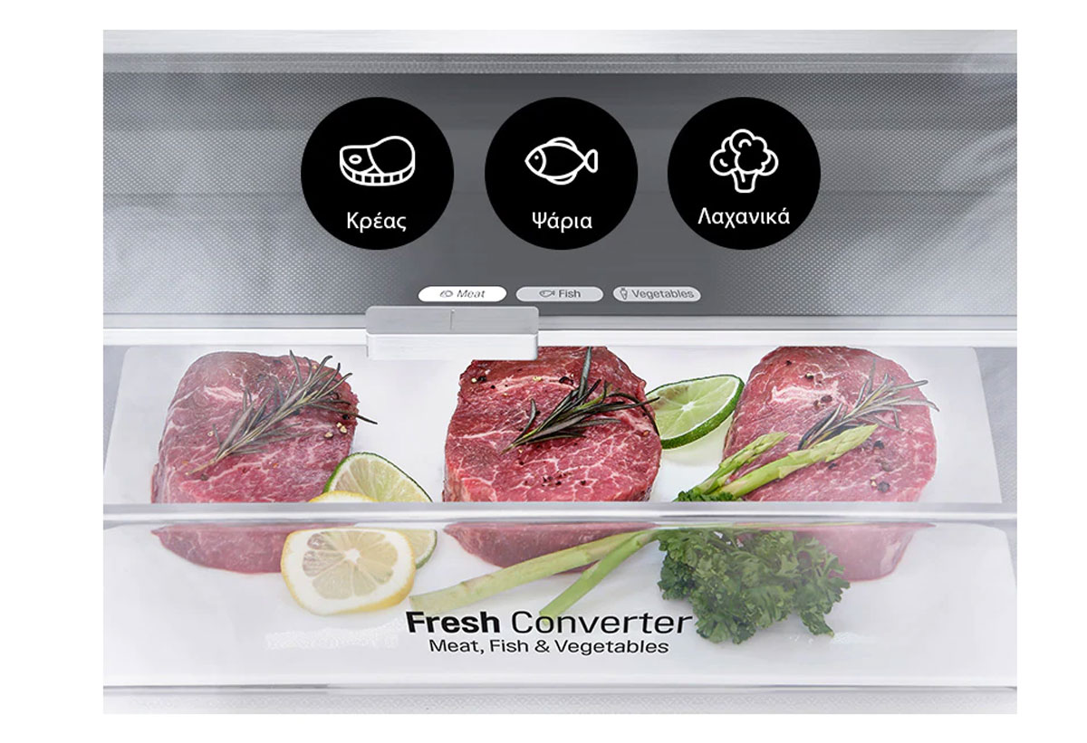 Λήψη του εσωτερικού του ψυγείου που τονίζει το Fresh converter